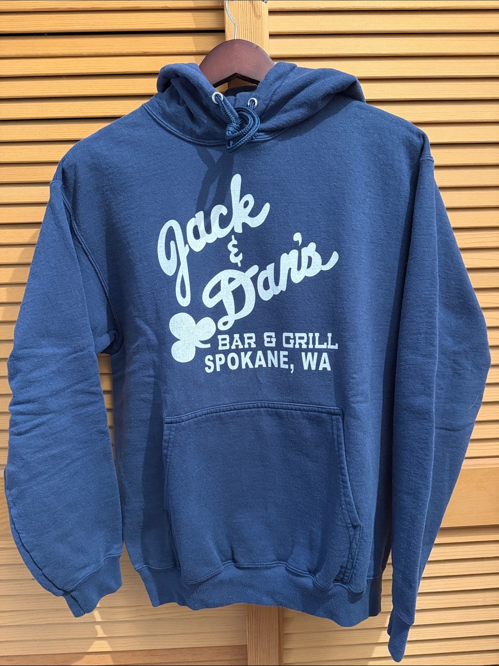 Jack & Dan’s Bar & Grill Spokane WA Hoodie Small Navy Pullover Hoodie